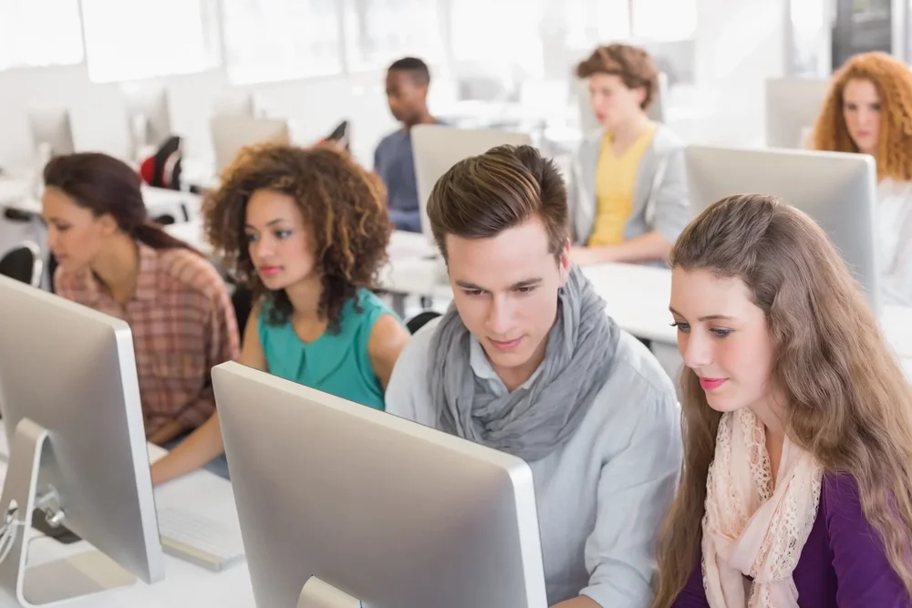 students studying