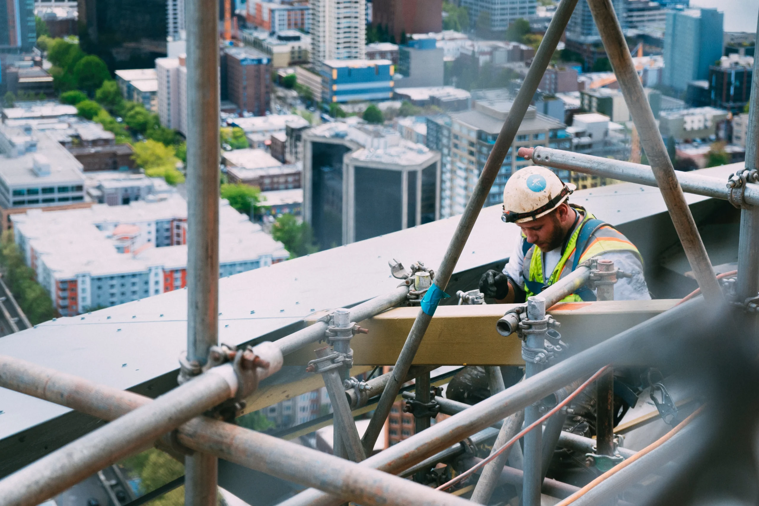 worker on skyscraper