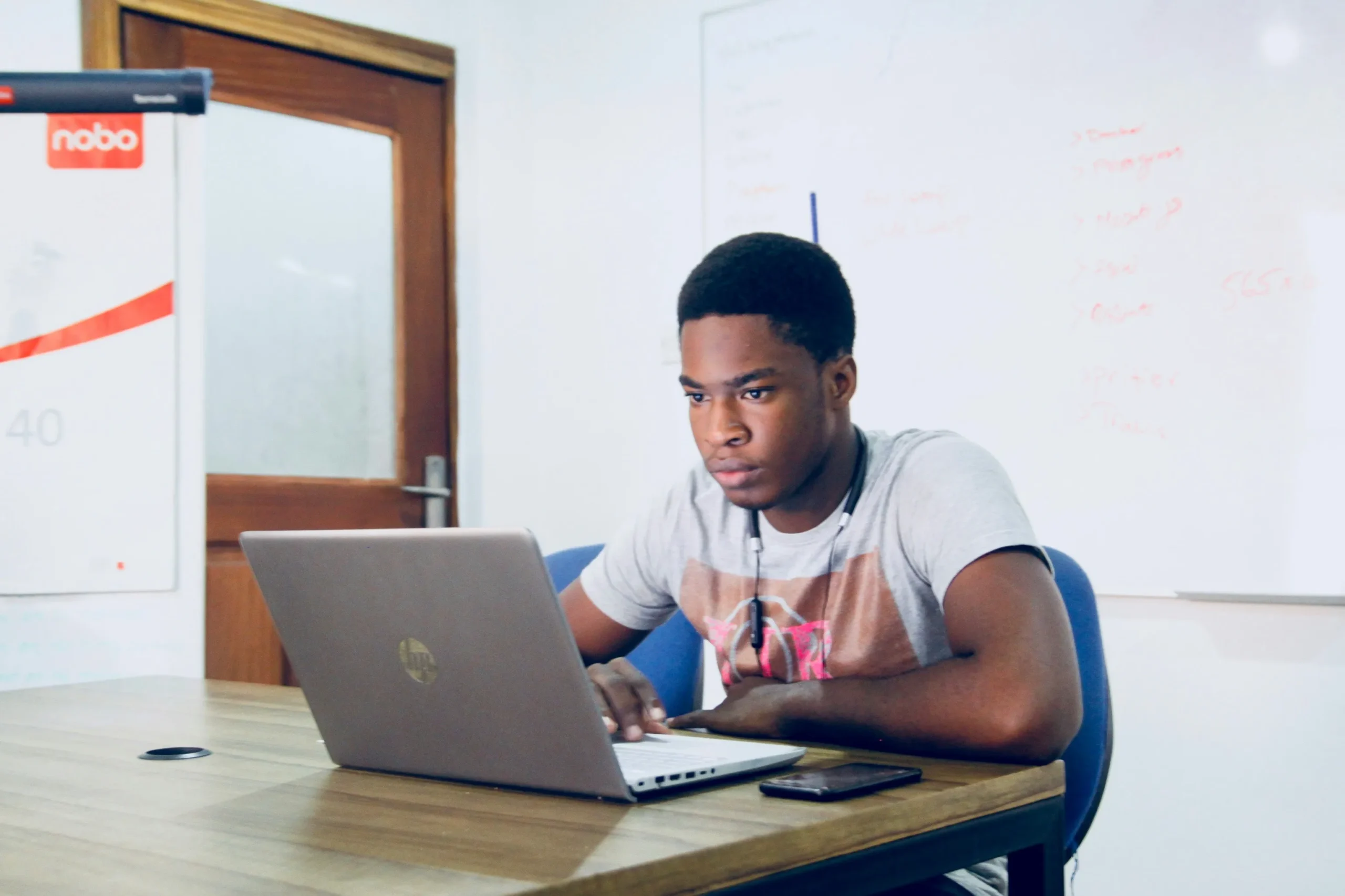 student at laptop